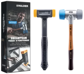     Promotional Box Dreamteam Door and Window Construction SIMPLEX soft-face mallet 50:40, TPE-soft / TPE-mid and SECURAL plus soft-face mallet
