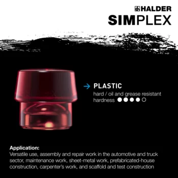                                             SIMPLEX soft-face mallets Plastic / soft metal; with reinforced cast iron housing and fibre-glass handle
 IM0015354 Foto ArtGrp Zusatz en
