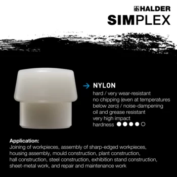                                             SIMPLEX soft-face mallets TPE-soft / nylon;with reinforced cast iron housing and fibre-glass handle
 IM0015356 Foto ArtGrp Zusatz en
