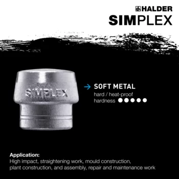                                             SIMPLEX soft-face mallets Rubber composition, with "Stand-Up" / Soft metal; with cast iron housing and high-quality wooden handle
 IM0015357 Foto ArtGrp Zusatz en
